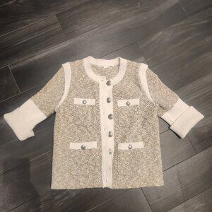 Tweed cotton knit cardigan